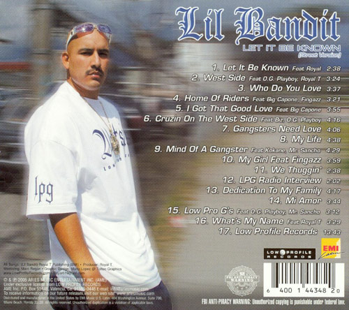 Lil Bandit - Let It Be Known Chicano Rap